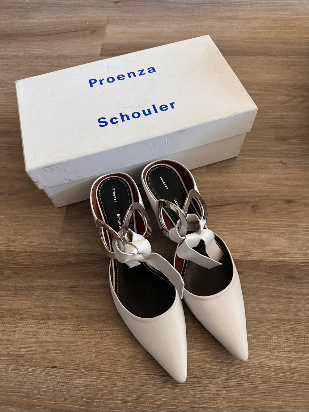NEW Proenza Schouler White Pointed Toe Mules
